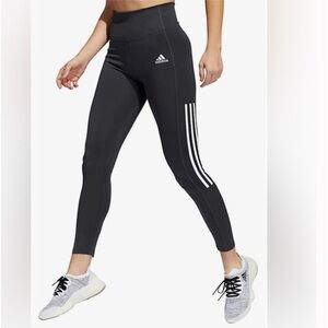 Adidas ladies aeroready 3 strips black & white leggings size‎ Small